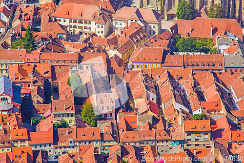 Image of Above view of medieval city of Brasov