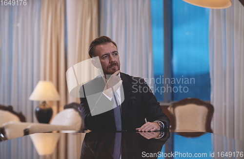 Image of corporate business man portrait at luxury office