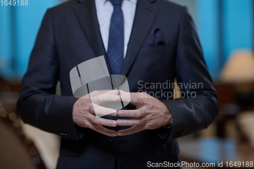 Image of corporate business man hands closeup