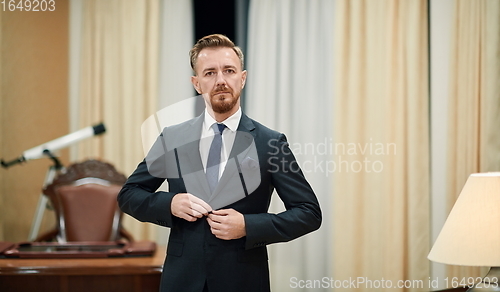 Image of corporate business man portrait at luxury office