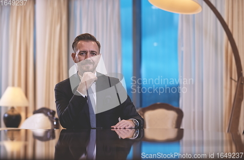 Image of corporate business man portrait at luxury office