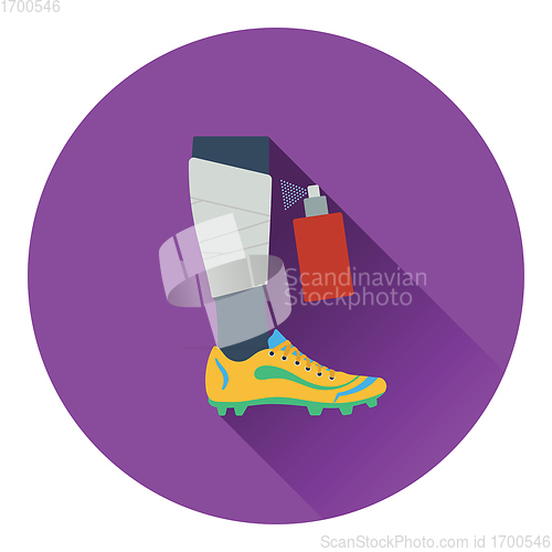 Image of Icon of football bandaged leg with aerosol anesthetic