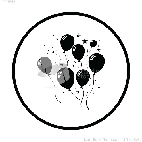 Image of Party balloons and stars icon