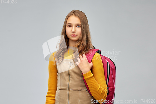 Image of teenage student girl with backpack