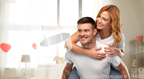 Image of happy couple in love having fun on valentines day