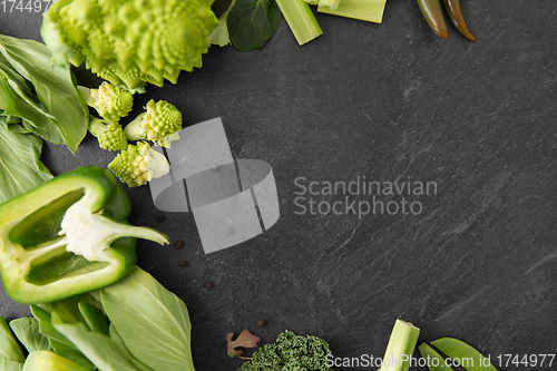 Image of close up of different green vegetables