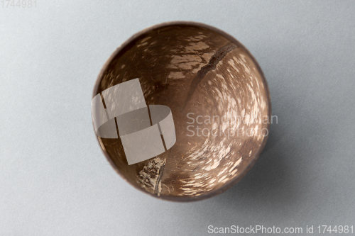 Image of close up of coconut bowl on table