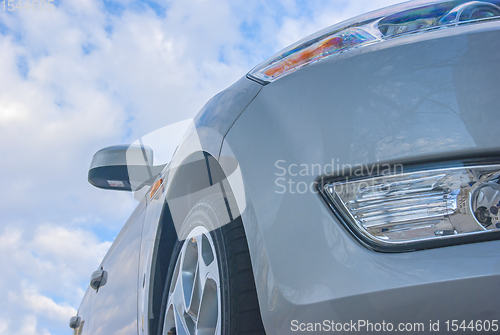 Image of Silver car against sky