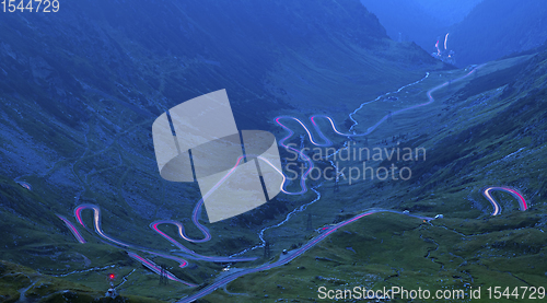 Image of Winding curvy road from above