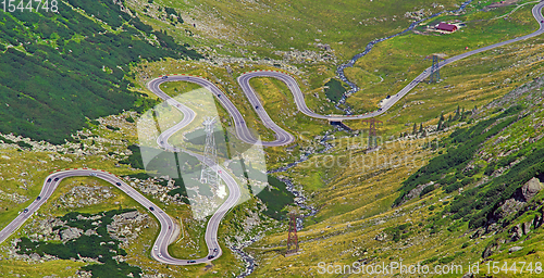 Image of Winding road seen from above