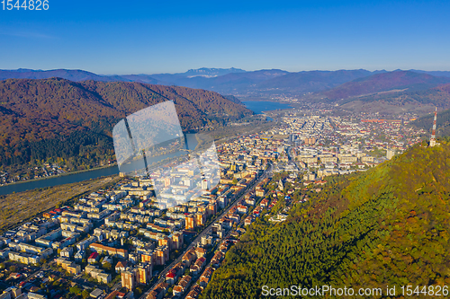Image of Aerial view of Piatra Neamt downtown