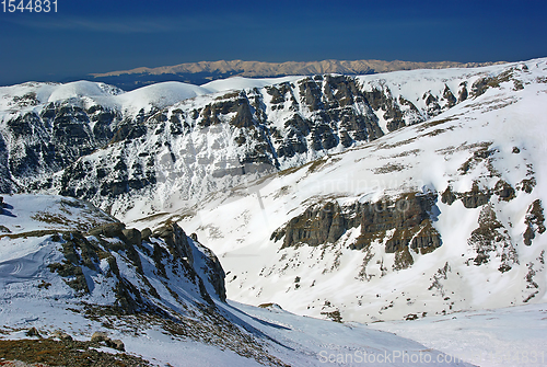 Image of Snow covered mountain rock