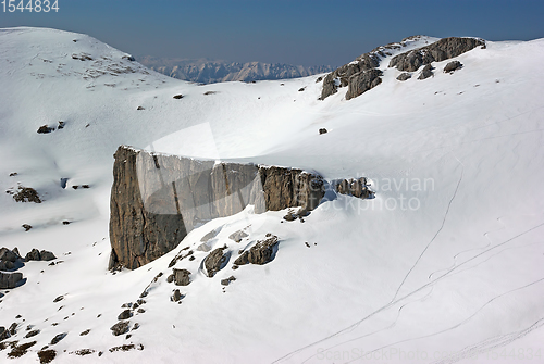 Image of Sunny day on winter mountain