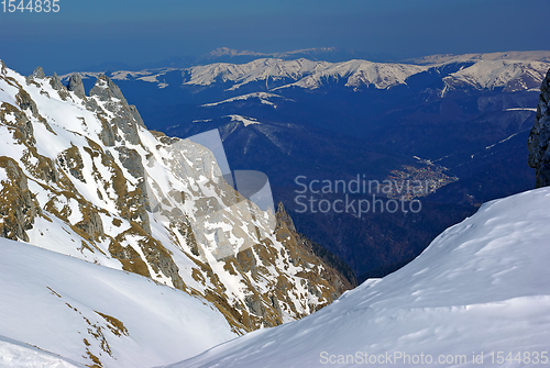 Image of Winter mountain resort  in a sunny day