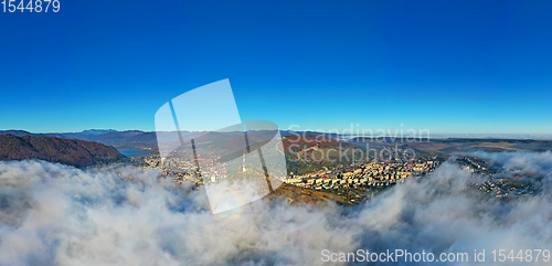 Image of Autumn city panorama from above