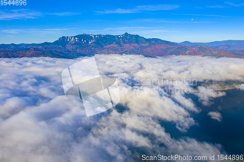 Image of Flying over mist clouds