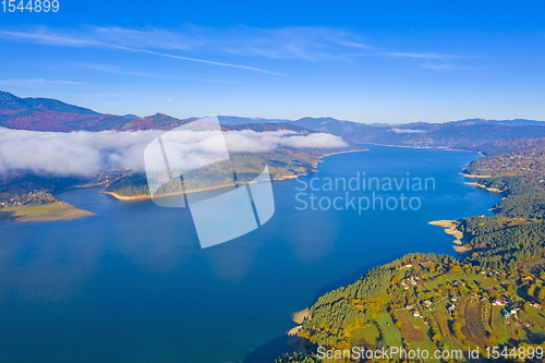 Image of Mountain lake landscape in autumn scene