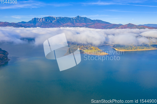 Image of Autumn mountain lake landscape