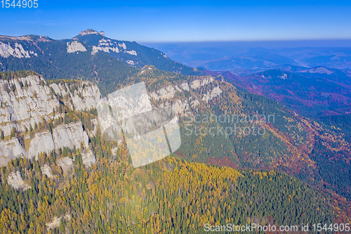 Image of Autumn mountain viewed from above.