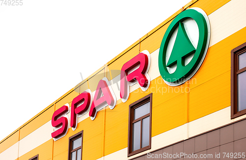Image of Logo of the supermarket SPAR is an international retail chain an