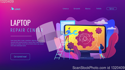 Image of Computer service concept landing page.