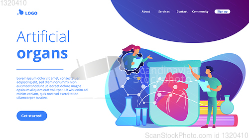 Image of Lab-grown organs concept landing page.