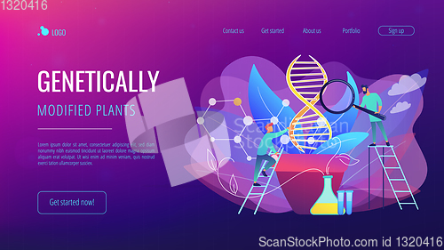 Image of Genetically modified plants concept landing page.