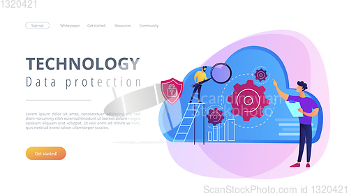 Image of Cloud storageconcept landing page.