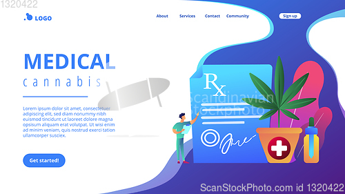 Image of Medical marijuana concept landing page.