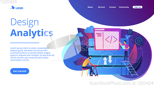 Image of Big data developerconcept landing page.