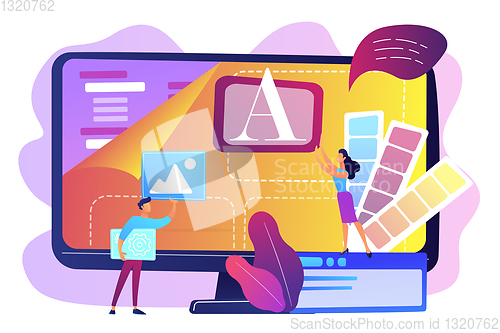 Image of Low code development concept vector illustration.