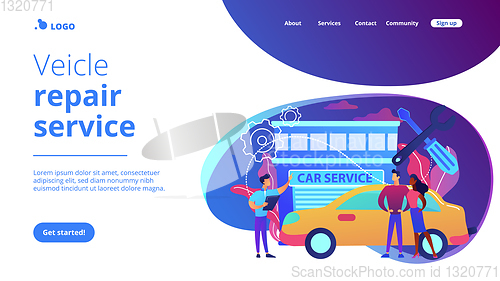 Image of Car service concept landing page.