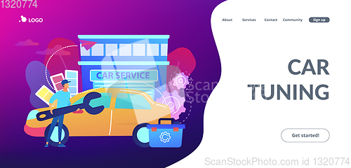 Image of Car tuning concept landing page.