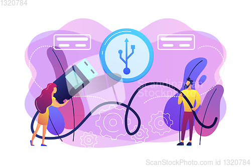 Image of USB connection concept vector illustration.