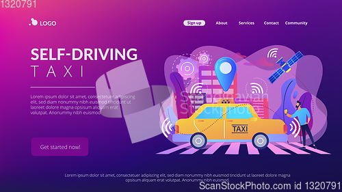 Image of Autonomous taxi concept landing page.