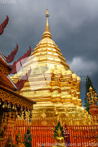 Image of Wat Doi Suthep golden stupa, Chiang Mai, Thailand