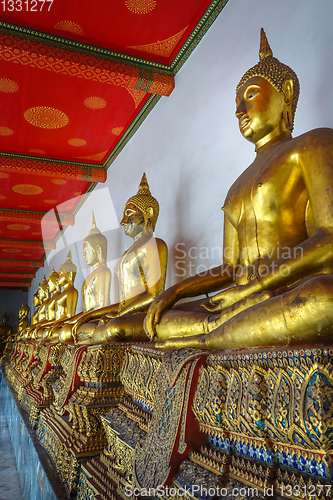 Image of Buddha statues in Wat Pho, Bangkok, Thailand