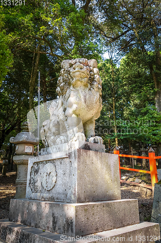 Image of Komainu lion dog statue, Nara, Japan