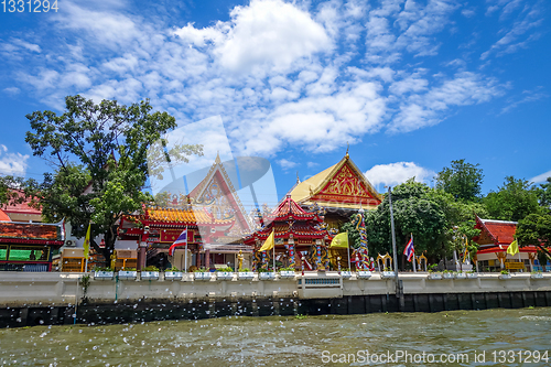 Image of Buddhist Temple on Khlong, Bangkok, Thailand