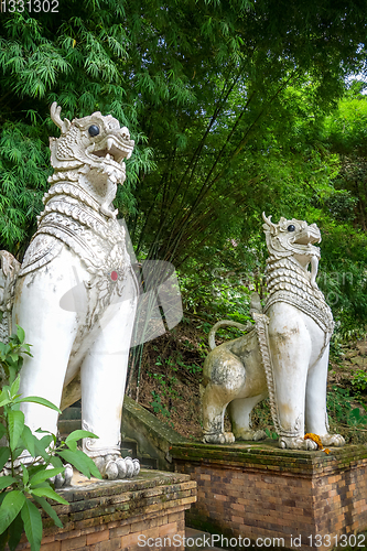 Image of White statue in Wat Palad temple, Chiang Mai, Thailand