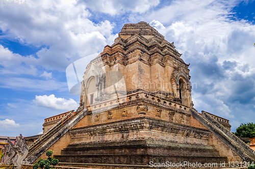 Image of Wat Chedi Luang temple big Stupa, Chiang Mai, Thailand