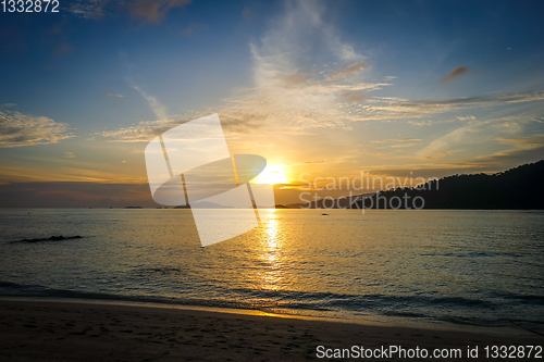 Image of Tropical beach at sunset in Koh Lipe, Thailand