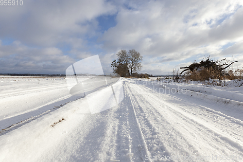 Image of rural road in winter