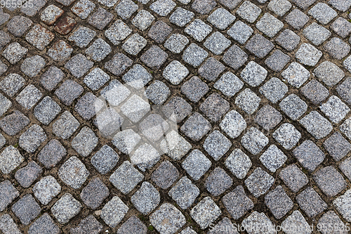 Image of asphalt square tiles close-up