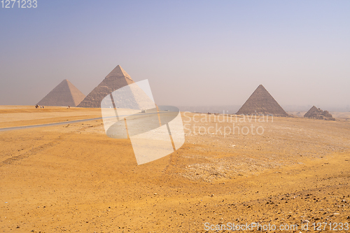 Image of Pyramids of Giza near Cairo Egypt