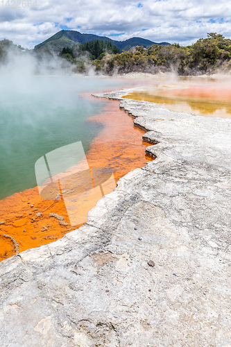 Image of hot sparkling lake in New Zealand