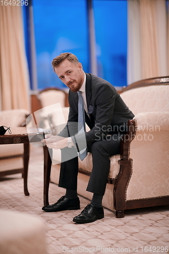 Image of corporate business man portrait at luxury office