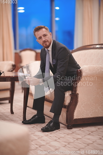 Image of corporate business man portrait at luxury office