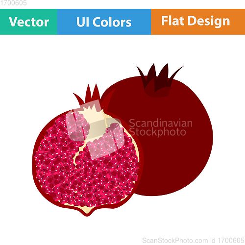 Image of Flat design icon of Pomegranate 