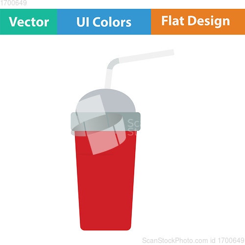 Image of Disposable soda cup and flexible stick icon